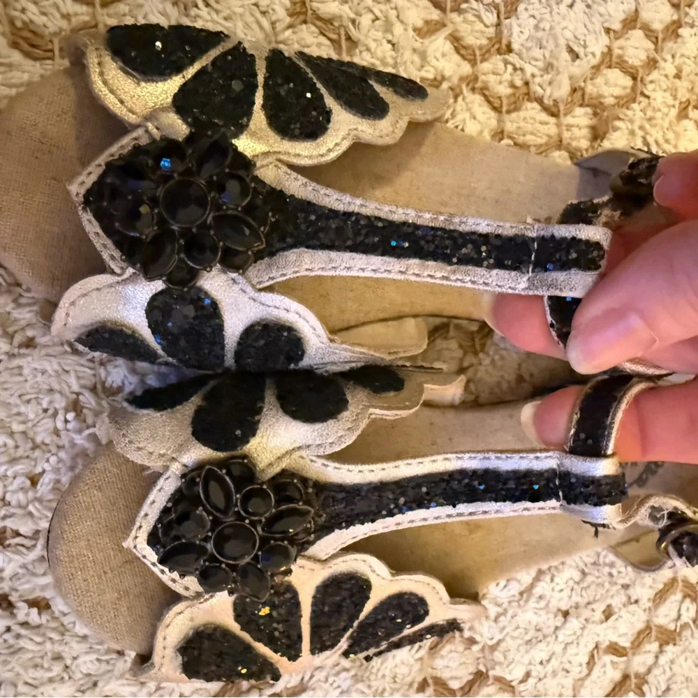 Joyfolie Black‎ and Cream Kids Dress Shoes